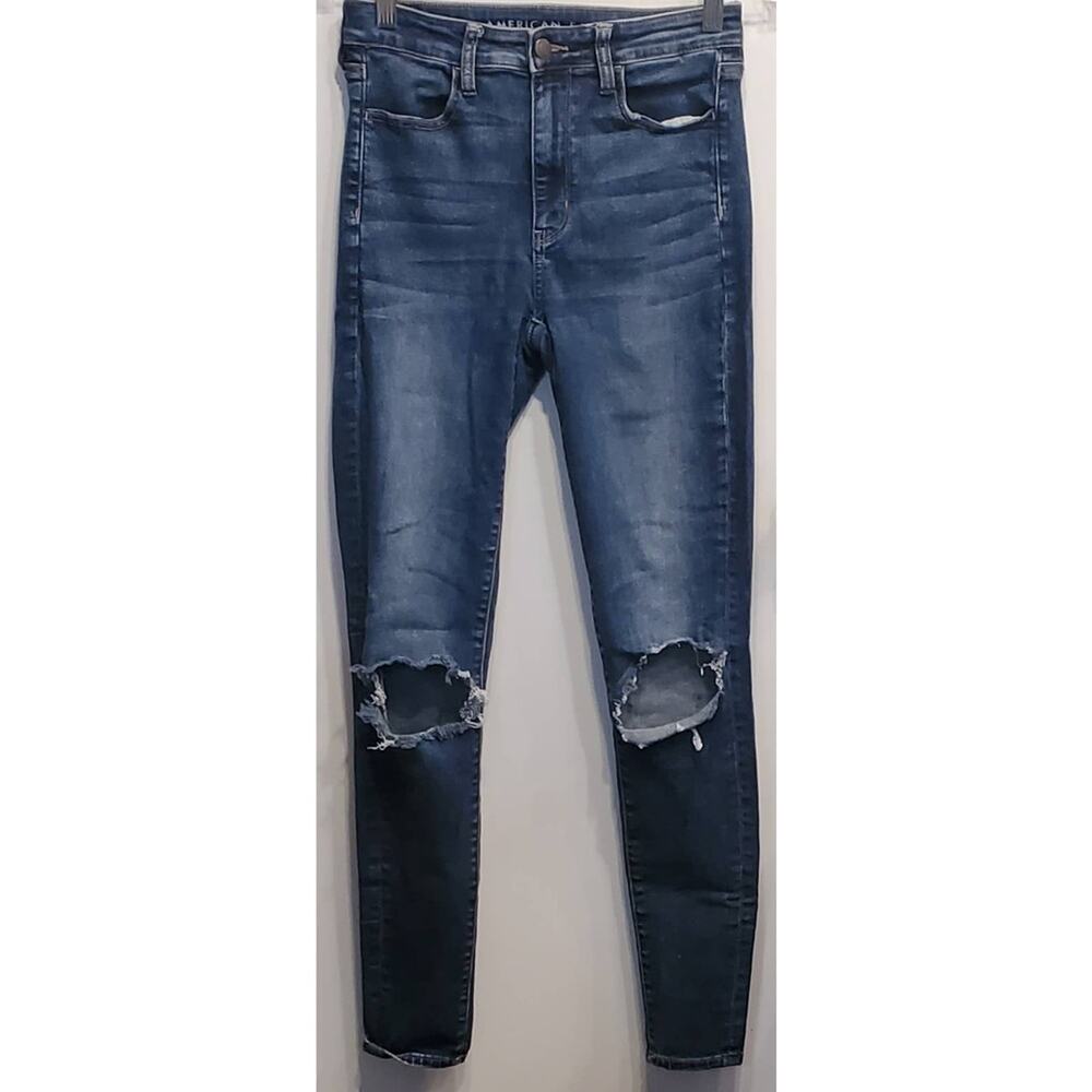 American Eagle Next Level Stretch Super High Rise Distressed Ripped Jeggings sz6